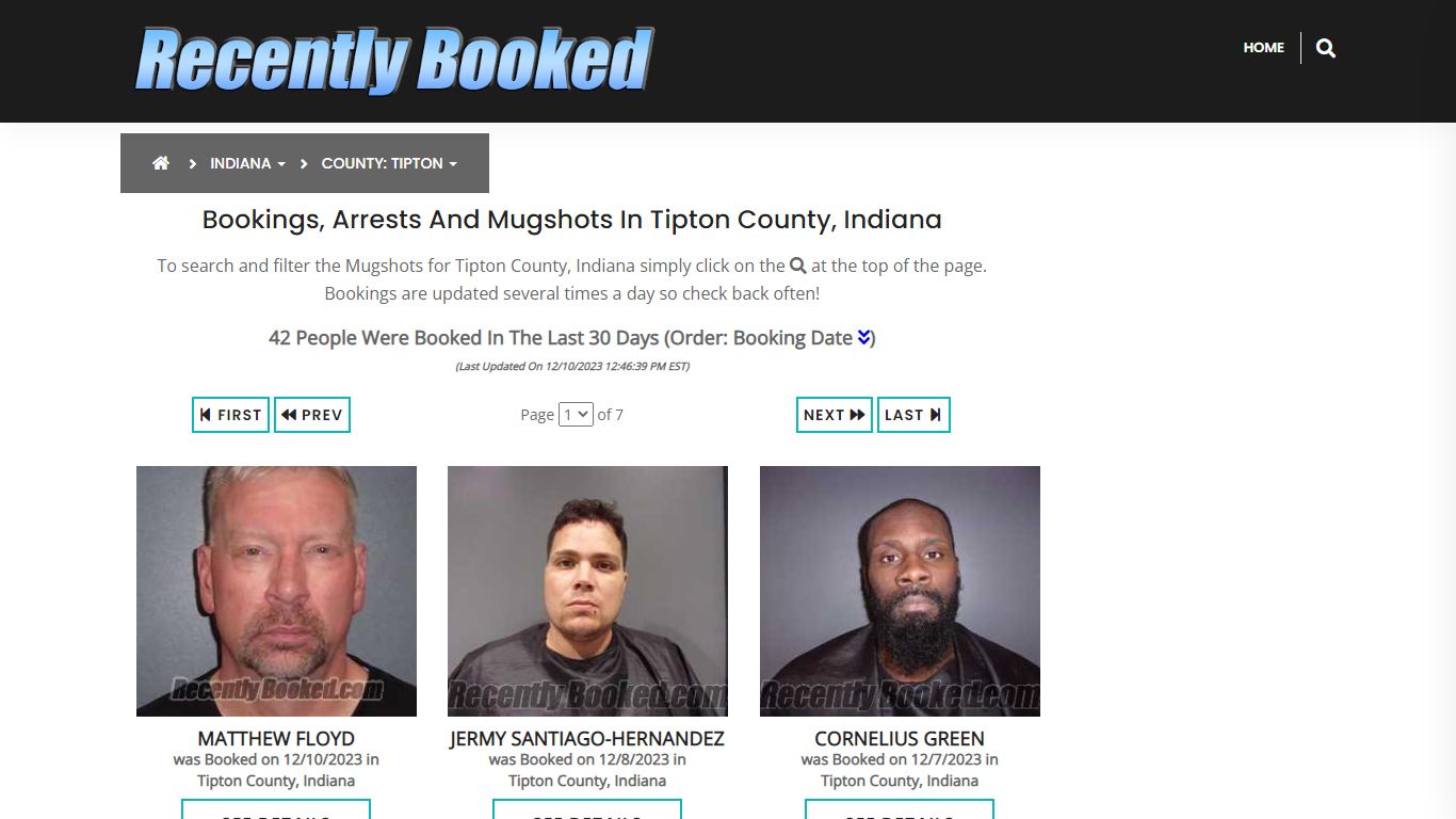 Recent bookings, Arrests, Mugshots in Tipton County, Indiana
